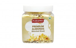 Puramio Premium Almonds (Blanched Sliced)  Plastic Jar  250 grams